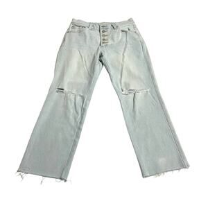 Lucky Brand Womens Jeans Size 6/28 Mid Rise Authentic Straight Leg Raw Hem Denim